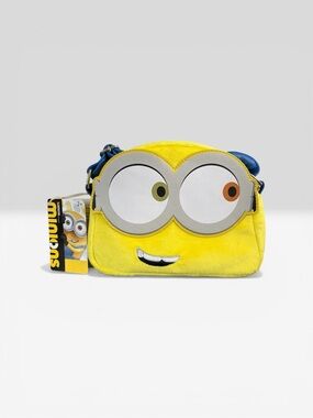 Loungefly Minions Bob Fuzzy Crossbody Bag Yellow Plush Despicable Me NWT